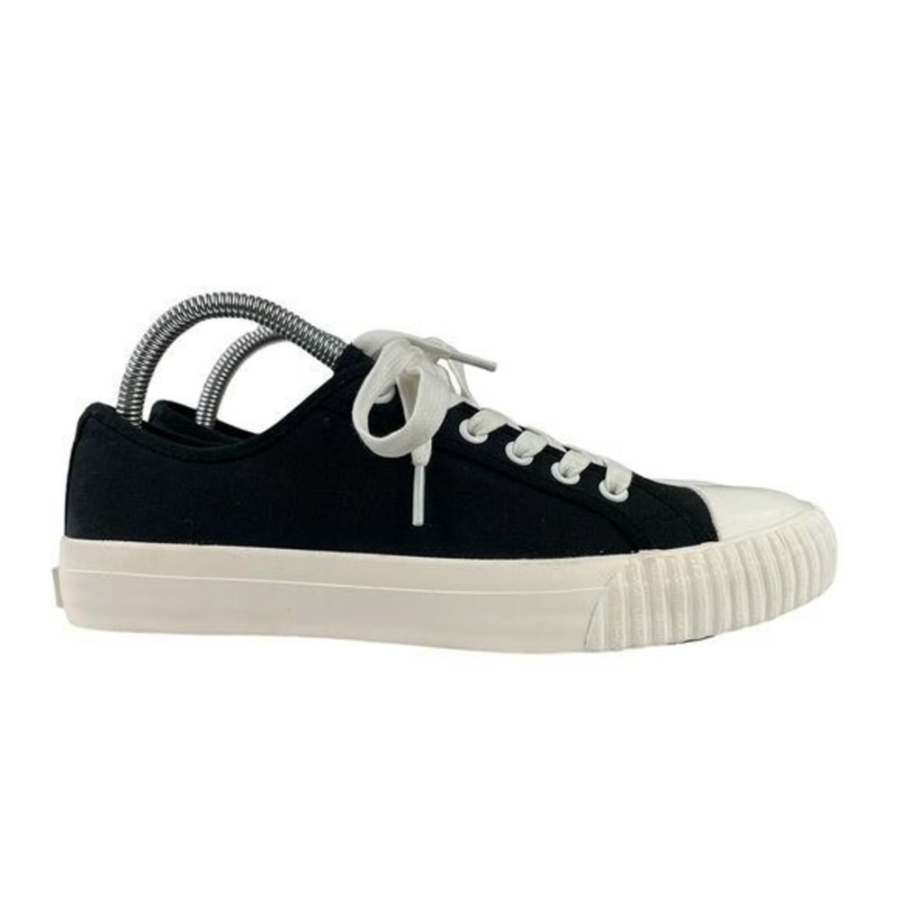 Bata Black Canvas Sneakers Retro Y2K Normcore Casual Streetwear‎ Old School 7.5